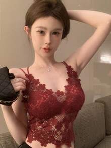 Women Tops - Burgundy - View 6