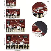 1pc Chef Pattern Printed Absorbent Dish Drying Mat, Espresso Machine Countertop Absorbent Mat, Sink Drain Mat, Soft Faucet Absorbent Mat, Sink Cup Mat, Kitchen & Bathroom Accessories - Multicolor - View 11