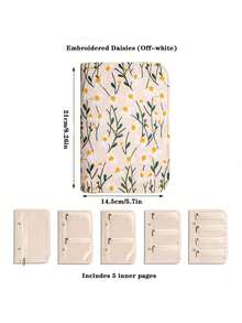 Embroidered Loose-Leaf Jewelry Organizer Book, Portable Book-Style Design, 5-Layer Compartments, Anti-Oxidation Jewelry Storage Bag, Travel Earring Necklace Ring Storage Box - Travel Essential. - Multicolor - View 14