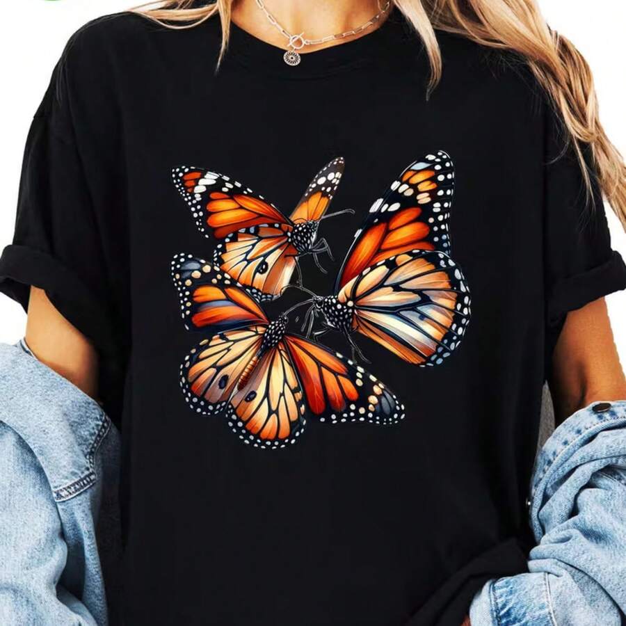 Printed T-Shirt For Men And Women - Black - View 1