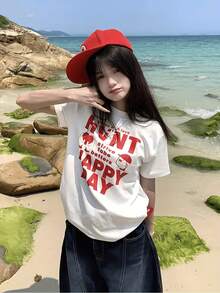 Women's T-Shirt For Spring And Summer - White - View 3