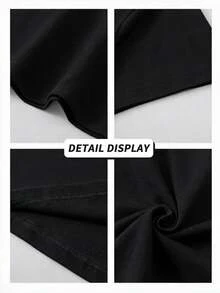 Ropa para niñas, camiseta de algodón suave y casual con cuello redondo, estampado con diseño de conejitos adorables, mariposas y plantas verdes, tema de Pascua. Color negro. - Negro - Ver 6