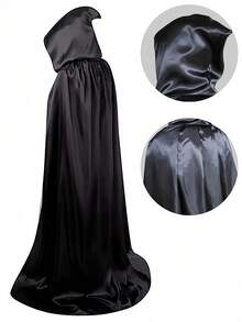 1pc Grim Reaper Cloak, Witch Robe, Cosplay Costume, Unisex Performance Attire & Prop - View 3
