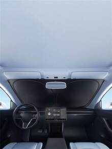 1pc Car Front Windshield Sun Shade, Specialized Heat Insulation Sun Protection Shade Board, Convenient Storage Design, No Drilling Required Car Sun Shade Cover, Seamless Edge Fit, Equipped With High-Density Light-Blocking Fabric With Reflective Coating, Protects Car Interior, Effectively Blocks Sunlight, Car Privacy Curtain, Universal Design, Suitable For Cars And SUVs, Protects Your Car From Sun Exposure, Essential Car Window Curtain/Sun Shade - A - View 9
