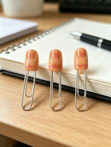 3pcs Creative Finger Bookmarks Unique Design Cool Page Markers Book Lovers Reading Gifts Stationery Supplies Student School Office Organization Accessories For Study Work - Multicolor - View 2