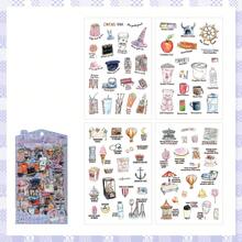 4sheets PET Embelishment Stickers DIY Collage Supplies Creative Decor Hand Made DIY Scrapbooking Material Stickers - 4sheets - View 14