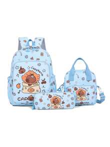Back To School & Graduation Season Cartoon Capybara Fashion Versatile Minimalist Elegant Cute Cartoon Large Capacity Multifunctional Suitable For Various Occasions Backpack - Multicolor - View 3