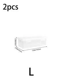 1/2pcs Transparent Plastic Tea Box With Lid, Tea Set Storage Box, Kung Fu Tea Cup Tea Bag Sorting Storage Box, Dust-Proof And Moisture-Proof Desktop Organizer, Stackable Compartment Storage Box For Tea Utensils And Tea Bags, Multiple Sizes Available - Multicolor - View 9