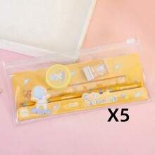 Bộ văn phòng phẩm 25 món/5 bộ bao gồm bút chì và tẩy, hộp đựng bút 5 món/1 bộ với thiết kế hoạt hình dễ thương, bộ dụng cụ học tập đa năng, thích hợp làm quà tặng cho bạn bè, lễ tốt nghiệp, hộp quà văn phòng phẩm, quà tặng tựu trường. - Nhiều màu - Xem 13