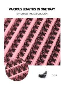Asiteo 120Pcs Clusters Eyelashes,Mix Length Wispy Soft And Fluffy Individual False Eye Lashes,For Used Daily Makeup Extension DIY Eyelashes - D - View 2