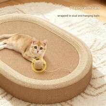Oval Cat Scratching Board Cat Bed With Scratching Rope, Indoor Cat Supplies, Cat Resting Mat - one-size - View 6