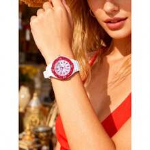 Đồng hồ nữ Casio LRW-200H-4B chống nước 100M, dây đeo nhựa, viền trắng hồng, phong cách thể thao thường ngày. - Màu hồng đậm - Xem 5