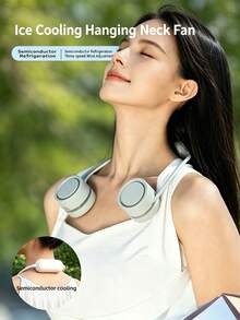 New Semiconductor Cooling Neck Fan, Ice Pack Cooling Slouchy Portable Design, 3-Speed Adjustable, Can Add Essential Oils, Bladeless Fan, Neck Fan - Multicolor - View 4