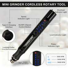 JANGKLIFE Multi-Functional Electric Grinding Tool Kit, Portable USB Rechargeable, Includes 54 Accessories And 16 Carving Templates, 3 Speed Levels 5000rpm-18000rpm, Lithium-Ion Battery, Suitable For Grinding, Cutting, Polishing, Carving, Drilling And DIY Creation. - Black - View 4