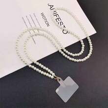 Long Pearl Phone Lanyard, High-Quality Phone Case Strap, Sturdy Crossbody Necklace Phone Charm - Multicolor - View 6