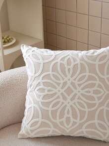 LCUHPCL 1pc 3D Geometric Pattern Embroidered Throw Pillow Cover, Home Decor Suitable For Living Room, Bedroom, Party, Sofa And Various Environments - Beige - View 6