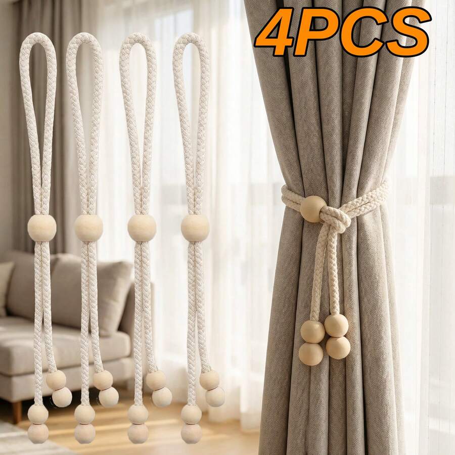4pcs Minimalist Style Elegant Home Decor Curtain Tiebacks, Suitable For Office Or Hotel - Curtain Ties - View 1