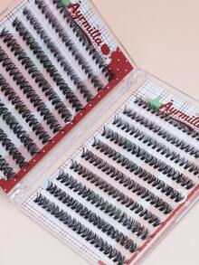 Self-Adhesive False Eyelashes 40D 10mm,11mm,12mm Mixed Length 400 Clusters False Eyelashes Clusters Lash Wispy Eyelash Extensions Individual Lashes.Dramatic Volume Natural Wispy Winged Fox Eye Manga Style Fluffy Cat Eye Lashes. - D - View 8
