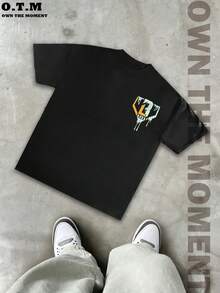 Camisetas para Niños y Jóvenes, Diseño Casual de Manga Corta con Estampado de Helado y Béisbol, Diseño de Bola Interesante, Estilo Deportivo, Graffiti Moderno, 180 Gramos, 100% Algodón - azul y negro - Ver 2