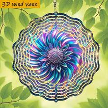 1pc 3D Colorful Floral Petal Brilliant Rotating Decor, 10in*10in With Swivel Hook, 360° DIY Creative Wind Spinner, No Electricity Required For Home Patio Outdoor Decoration (Pendant Not Included), Random Style - A - View 10