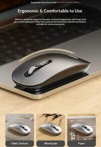 Lenovo M243 Wireless Mouse, Rechargeable With Battery Display, Bluetooth Dual-Mode, Quiet Operation For Office Use - View 8