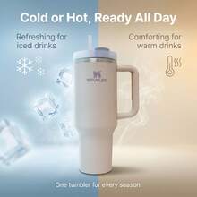Genuine STANLEY Quencher H2.0 40 Oz Cream 2.0 Tumbler With Handle & Straw Flowstate 3‑Position Lid Cup Holder Compatible Insulated Stainless Steel BPA‑Free Travel Water Cup - Màu be - Xem 4