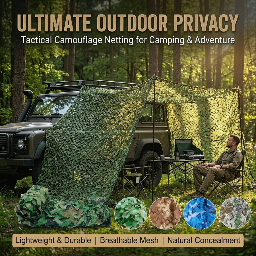 Outdoor Shade Net, Camouflage Camo Net, Garden Shade Net, Hunting Concealment Net, Suitable For Outdoor Camping, Hunting, Party Decoration, Yard Decoration, Car Shade - Woodland Camo Net Roll