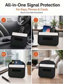 1pc RFID Signal Blocking Faraday Bag, Anti-Tracking GPS Shielding Pouch, Suitable For Phones And Car Keys, Prevents Hacker Attacks, Protects Privacy, Ideal For Daily Commute And Parking Use - Signal Shielding Bag - View 9