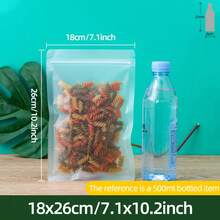 50/100入 雙面 0.18/0.2mm 厚防味包裝袋，可重複密封夾鏈塑膠袋，適用於派對食物儲存、糖果、零食、文具、珠寶、髮飾、居家與商業、節日派對用品 - Frosted - 查看 30