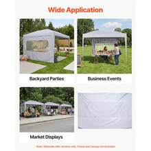 Canopy Sidewalls, Fit For 10 X 10 Ft Pop Up Canopy Tent, Tent Side Walls With Waterproof And Sunlight Protection Layer For Outdoor Event Tents, Vendor Booths, Camping (1 Sidewall Only, White) - 10 X 10 Ft, 1 Sidewall - View 7