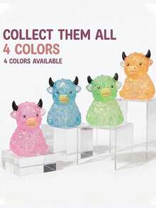1pc Sequin Crystal Highland Cow Squishy Fingertip Toy, Soft Slow Rebound Sensory Toy, Cute Squeeze Toy, Suitable For Children And Adults, Office Desk Anxiety Relief Tool, Christmas Halloween Birthday Mother's Day Gift For Family And Friends, Squishy Toy - Multicolor - View 7