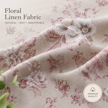 1pc Elegant Red Floral Hand-Painted Linen Fabric, Luxury Soft & Breathable Artistic Red & White Oversized Floral Print Sewing Material, Suitable For High-End Apparel, Curtains, Home Decor And DIY Projects - 1 - View 10