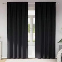 Joinmee Rideaux occultants avec anneaux 2 pcs Noir 260 x 140 cm - Noir - Voir 1