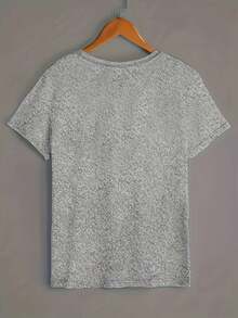 Women's Casual T-Shirt, Modern Print, Letters, Pretty, Base Layer, Everyday Wear - 黑色 - 查看 9