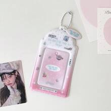 1 pieza Portatarjetas de estilo coreano de moda de 3 pulgadas, portatarjetas de almacenamiento de fotos de ídolo de chica linda, colgante de llavero para mochila de estudiante, regalo - A - Ver 15
