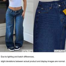 MYOURSA Low-Waist Y2K Casual Wide-Leg Jeans Spring - Dark Wash - View 3
