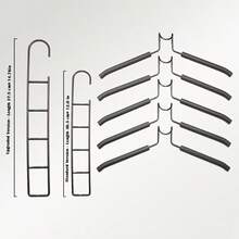 5pcs Multi-Functional Folding Clothes Hanger With Multiple Hanging Slots For Suits, Skirts, Sweaters, Shirts, Jackets, Compact Space-Saving Organizer & Storage Solution For Bedroom Closet - View 2