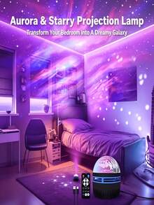 1pc Nebula Projector Light LED Galaxy Projector Light USB Powered Starry Sky Projector Light Aurora Projector Light With Remote Control Suitable For Room, Bedroom, Living Room, Party, Holiday, Home Decor, Wedding, Ceiling, Birthday And Wall Decoration - Star Projector Lamp - View 7