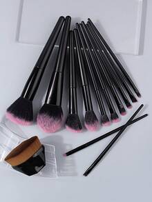 13PCS Black Makeup Brush Set,Magic Foundation Brush With Box,Full-Face&Eye Makeup Brushes,Professional Kit For Beginners,All-In-One Kit - Black - View 5