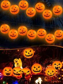 5 pièces Lanternes en papier citrouille d'Halloween, lumières de citrouille pour décoration de jardin extérieur, arrangement de scène détachable, lanternes en papier effrayantes pour Halloween et Thanksgiving, décoration suspendue pour jardin, arbre et cour, lanternes en papier citrouille pour farces, lanternes citrouille orange, décoration de fête d'Halloween, lanternes en papier suspendues intérieur/extérieur (sans lumières) - Multicolore - Voir 10