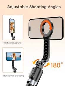 170cm Magnetic Tripod Selfie Stick, Extendable Tripod Selfie Stick, Reinforced Umbrella Stand, Includes 10m Wireless Remote Control, Suitable For All Smartphone Models, For Outdoor Live Streaming, Video Selfie And Portable Use, Indoor Desk Stand And Outdoor Ground Stand - A - View 4