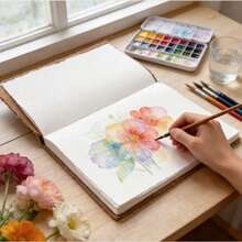 Cotton Watercolor Sketchbook Drawing Paper, Medium Texture Sketching Paper, Painting And Coloring, 20.3CM*15.2CM - Brown - View 9