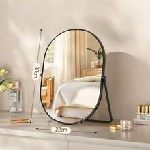 Metal Frame Makeup Mirror, 90° Adjustable Rotation, Portable Vanity Mirror Suitable For Desk, Bedroom, Office, Dressing Table, Counter - Multicolor - View 13