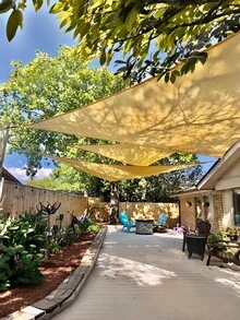 Polyester Solid Color Sunshade Canvas, Bohemian Style Sunshade Fabric, Suitable For Summer Sun Protection And Outdoor Camping, Ideal For Patios, Gardens, Pools, And Balconies (Support Poles Not Included) - Yellow - View 5