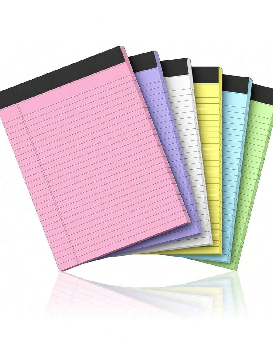 1 pieza Bloc de notas legal pequeño de 5" X 8" de colores, bloc de escritura perforado con papel rayado, 30 hojas, adecuado para listas de tareas escolares, de oficina y del hogar