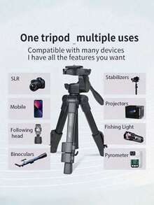 Portable Multifunctional Phone Tripod, Horizontal & Vertical Desktop Stand Compatible With Smartphones And Mirrorless Cameras, Suitable For Overhead Shooting, Vlogging, Video Selfie, And Ground Photography - View 2