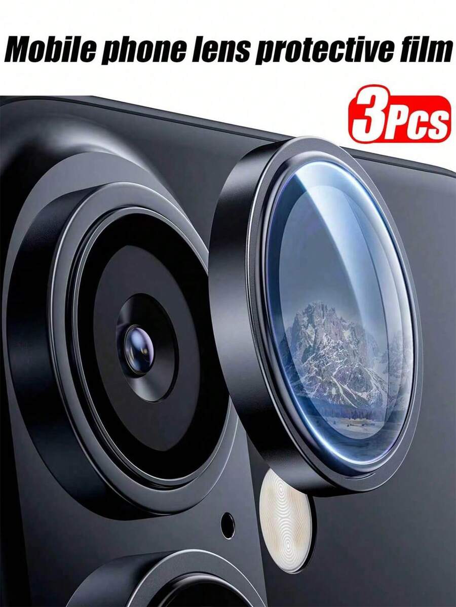 3 Stücke/Packung, Apple Handy Kamera Linsenschutz, Vollbildschirm Linsenschutz, Sturzfest, Kratzfest, Klare Fotografie, Kompatibel mit iPhone 18 Pro/18 Pro Max/17, 16 Pro Max, 16, 16 Plus, 16 Pro, 15 Pro Max, 15, 15 Pro, 15 Plus, 14 Pro Max, 14, 14 Pro, 14 Plus, 13 Pro Max, 13, 13 Pro, 12, 11 und anderen Modellen. - Schwarz - Übersicht 1