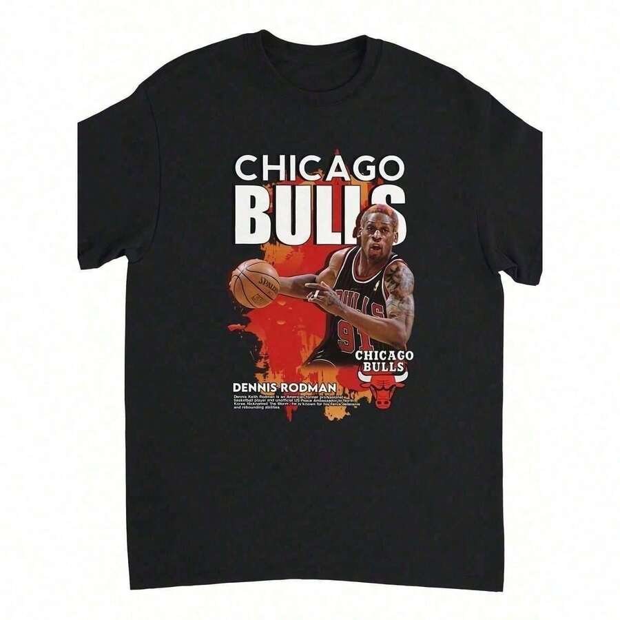 Y2K Rap Bulls Basketball Graphic Jersey Collection PM Quality Heavyweight For & Wo US, Alpha, All, Regular, Regular, 4 Rings Black SH8L ASQY - 黑色 - 查看 1