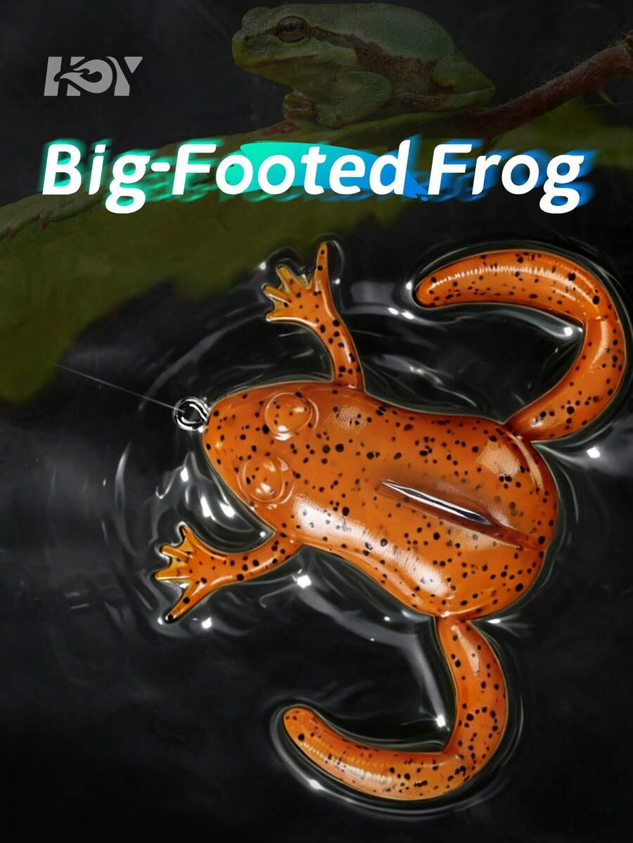 KINGDOM Big-Footed Floating Soft Frog Lure 34mm/43mm 6.2g/11g Bionic Big Feet Auto-Righting Design High-Elastic TPE Material For Bass Snakehead Freshwater Fishing Topwater Frog Bait Bass Fishing Lure - Multicolor - View 1