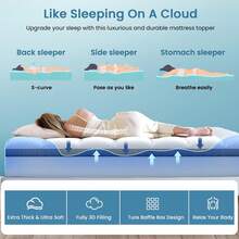 Samebed Queen Mattress Topper, Cooling Mattress Topper Queen, Cool Mattress Protector, Quilted Fitted Premium Mattress Pad, Deep Pocket Cover Stretches Up To 21 Inches, Mattress Pad For Bed, Cool Bedding, The Of The Bedroom, Quilted, Closely Fit, Machine-Washable - Màu Xám nhạt - Xem 7